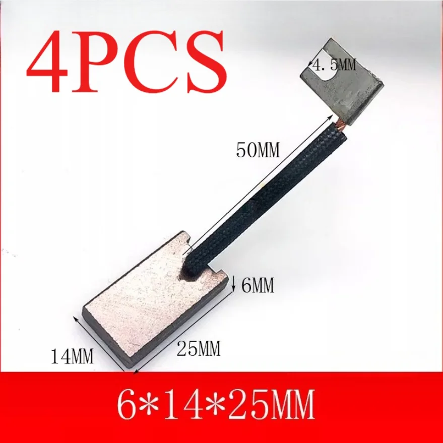 Escova de carbono para caminhão de paletes elétrico helicoidal, 4 unidades, 6*14*25 lida, empilhadeira de paletes totalmente elétrica hidráulica 5.9x14.3x25