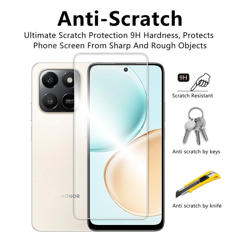 For Honor X7d Glass Full Glue Clear Screen Protector For Honor X7d 4G 5G Tempered Glass For Honor X7d 5G 4G Lens Film