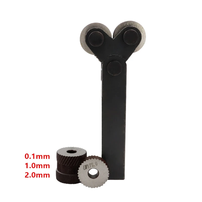 1PC 20mmx18mm Straight Grain Knurling Knife Steel Lathe Tool Holder Hob+6PCS 0.6mm 1.0mm 1.5mm Inner Hole Embossing Wheel