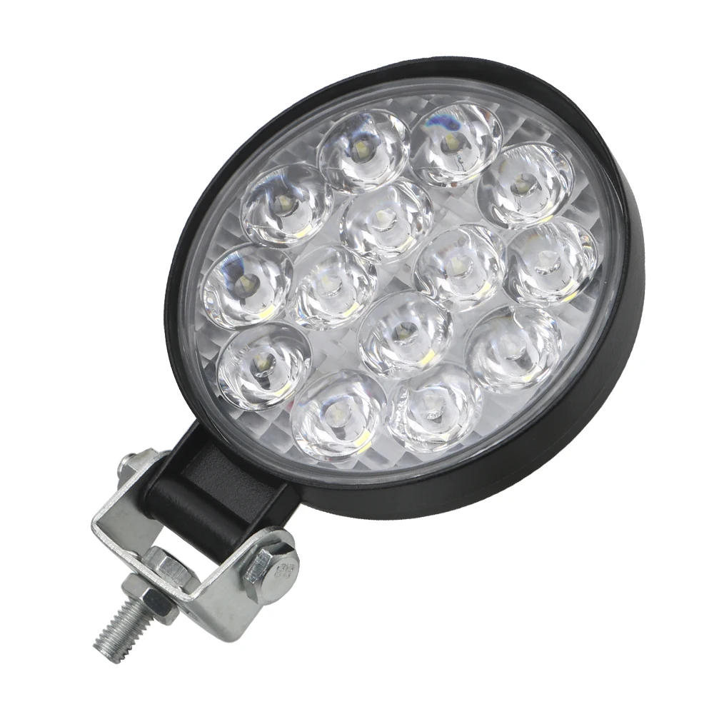 Round LED Light Bar Super Bright 42W LED Work Light Spot Beam For Truck Tractor 4x4 Off Road Driving Light