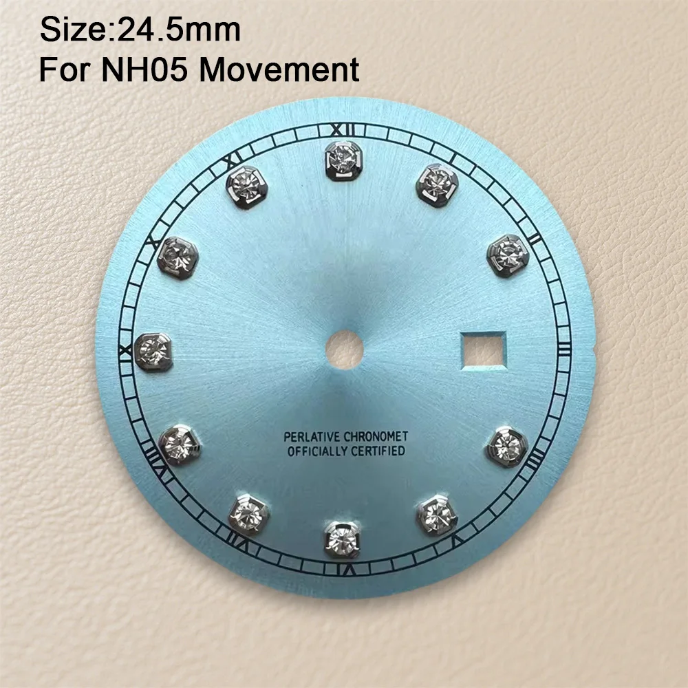 24.5mm S Logo Diamond Dial Suitable For NH05 Japan Movement Sunray Watch Accessories Repair Tool image 6