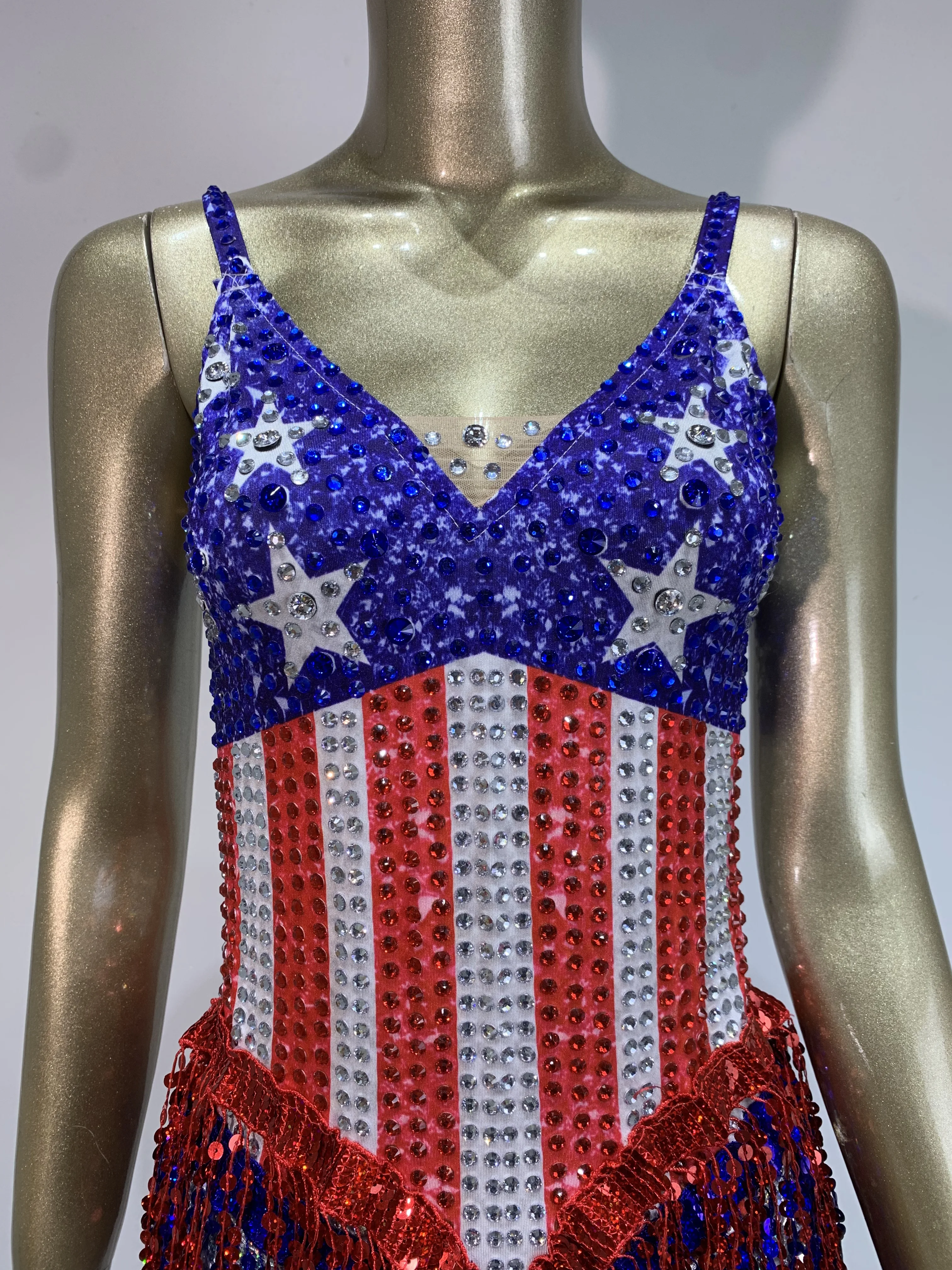 

Women Sexy V Neck Luxury Diamonds Tssel Bodysuit Birthday Party Costume Bar Nightclub Singer Stage Performance Clothing