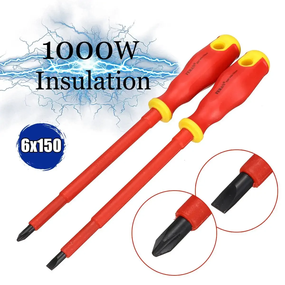 1000W High Voltage Insulated Screwdriver Slotted Screwdriver Phillips Screwdrivers