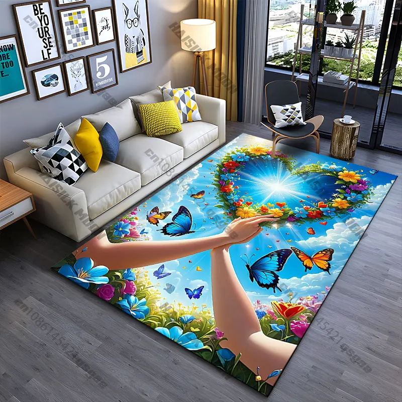 Tapis d'ambiance harmonieux et lumineux pour le yoga, la décoration de salon, le tapis de ramper pour enfants, le paillasson, le tapis de jeux