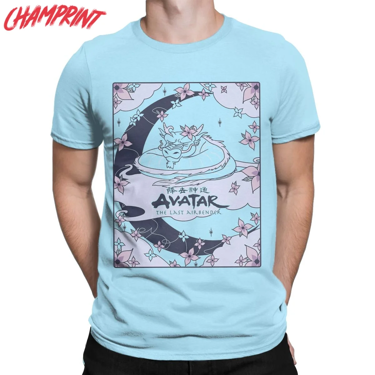 Avatar-The Last Airbender Roku Dragon Card T-Shirt Men Casual Pure Cotton Tees Crew Neck Short Sleeve T Shirts Gift Idea Clothes