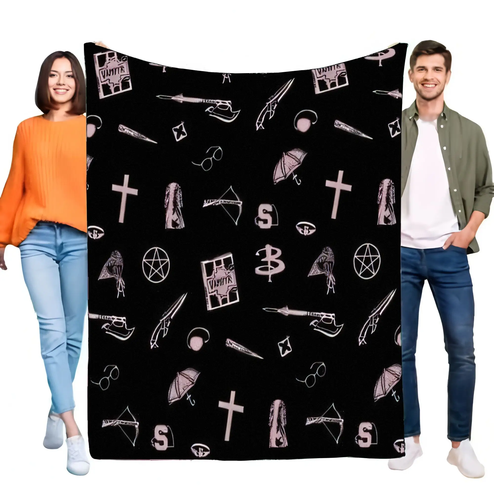 بطانية Buffy The Vampire Slayer، رمي فني لمحبي الرعب القوطي الخارق للطبيعة، صوف فانيلا ناعم مريح لأريكة السرير، مرحبا