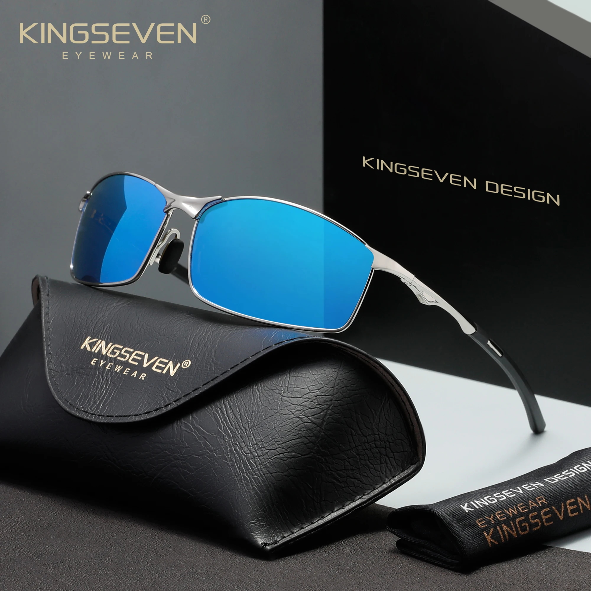 KINGSEVEN Fashion zonnebril Luxe Retro Heren Dames UV400 Gepolariseerde fietsbril Outdoor Causale Sport Rijden Vissen Brillen