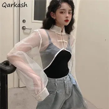 Chemises résistantes au soleil pour femmes, col montant, Tradition, Style chinois, tempérament de loisirs, Streetwear élégant, Sexy, été