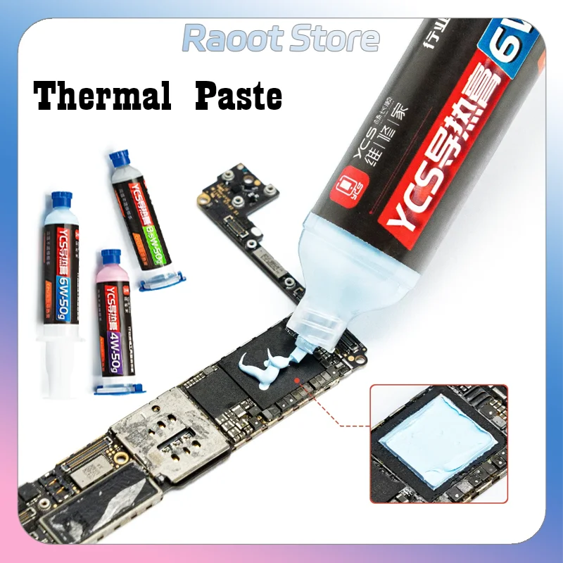 YCS Thermal Paste 50g CPU Cooling Paste Silicone for Mobile Phones Computer Notebook 4W 6W 8.5W Repair Thermal Grease Flux Tools