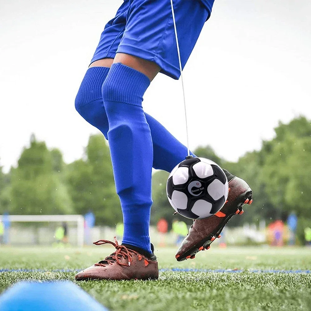Balón de Entrenamiento de Fútbol para Práctica Individual, Balón de Fútbol de TPU Tamaño 2 con Cuerda para Entrenamiento de Principiantes