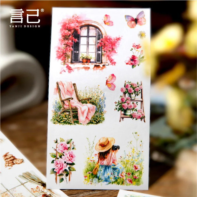 Mr. Paper, 6pcs/bag, Autumn Island Themed Stickers, Decorative Scrapbook, Diary, Hand Account, Base Decoration, DIY Stickers