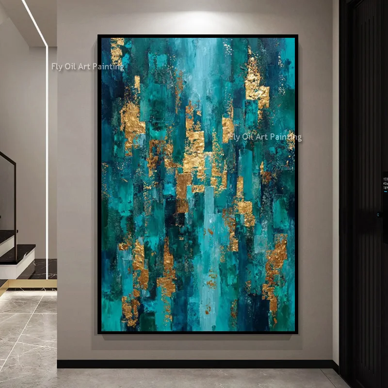 navy-blue-and-golden-yellow-abstract-wall-art-on-canvas-new-popular-hand-painted-golden-yellow-tree-landscape-oil-painting