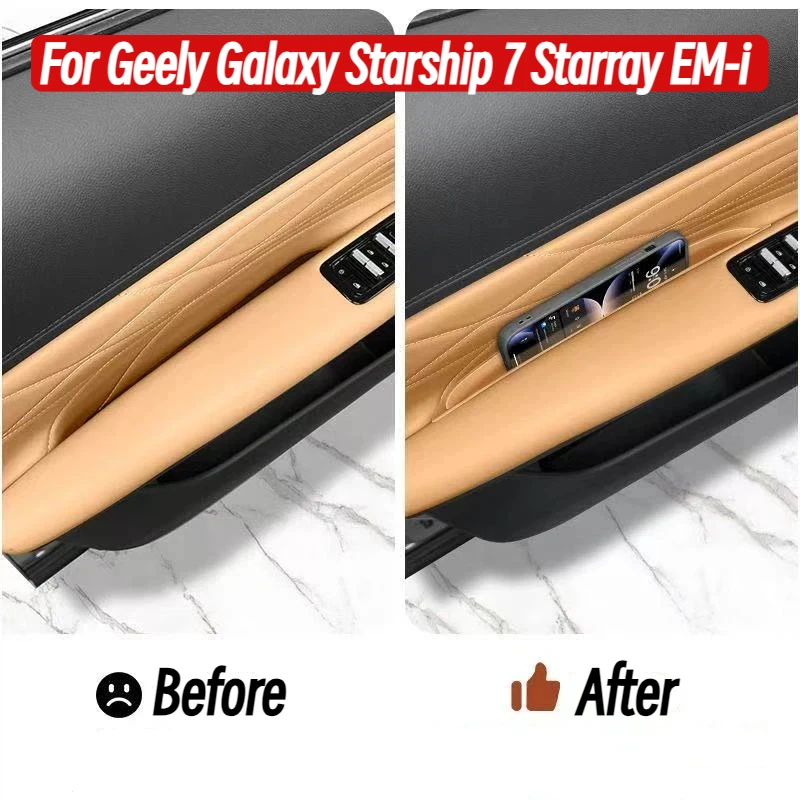 

For Geely Galaxy Starship 7 Starray EM-i Car Door Handle Silicone Protector Storage Bin Interior Modification