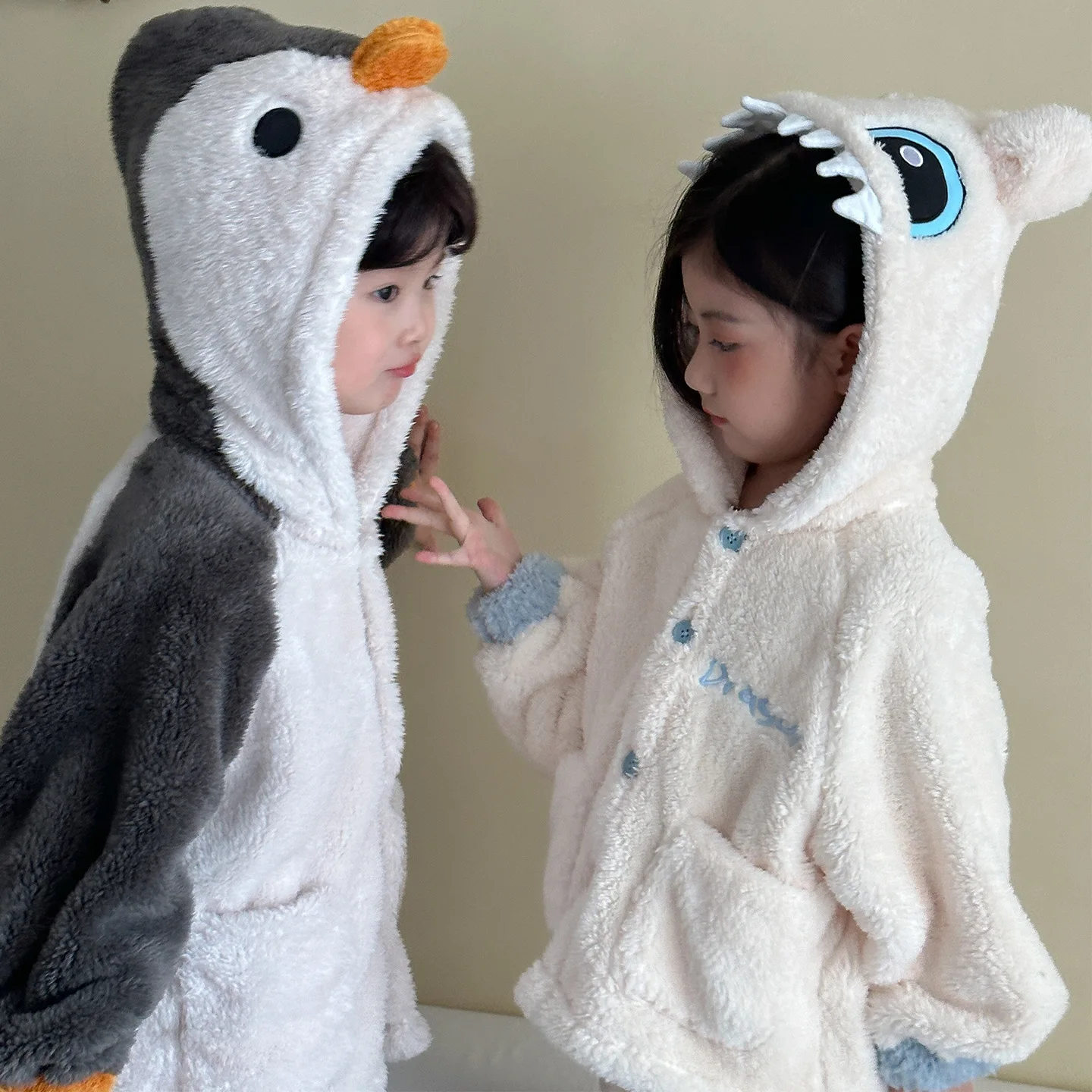 أطفال الفانيلا منامة مجموعة 1-10 سنوات 2025 الخريف الشتاء الحراري الكرتون الأطفال ملابس خاصة ملابس المنزل الفتيان الفتيات المرجان الصوف #3