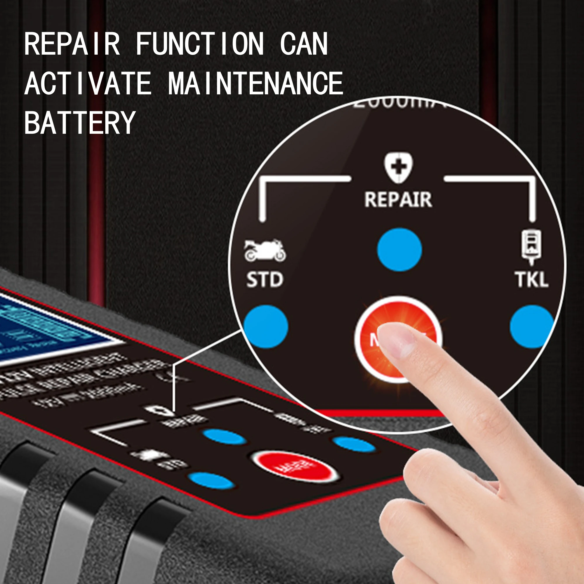 Smart Battery Charger For Motorcycle Lawn Mower Car Automatic Float Charger 6V 12V Switch ASE Adapter Cable Multiple Protections view 6
