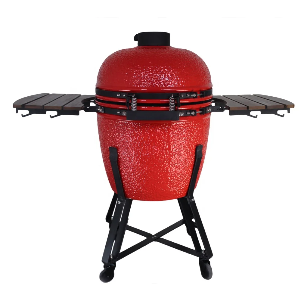 

21-Inch Egg-Shaped Charcoal Grill Large Outdoor Iron Metal BBQ Smoker for Home Kitchen Barbecue ITS Certified