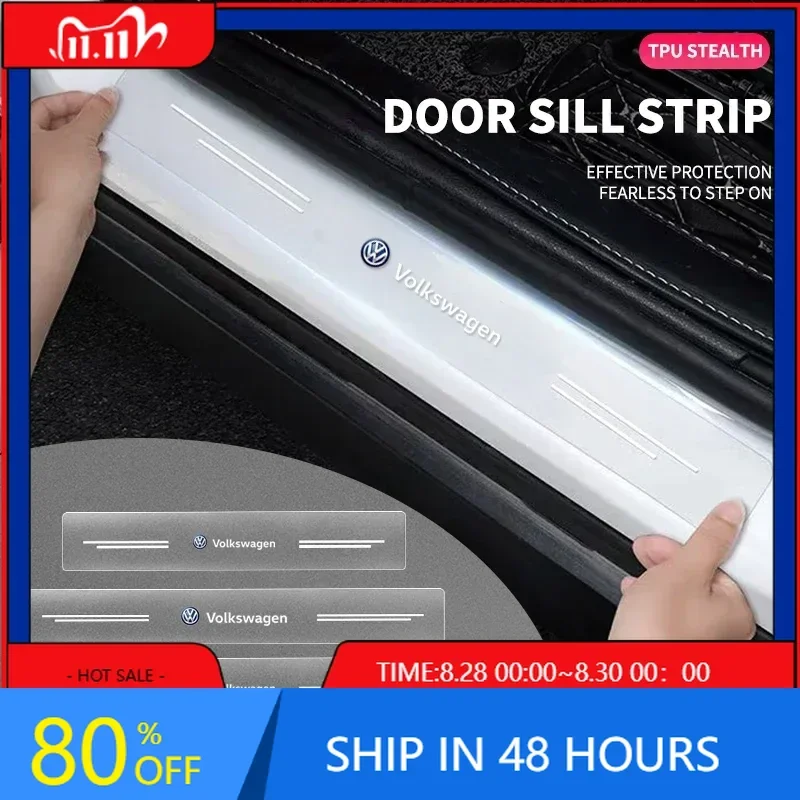 

Наклейка-декоративный значок на порог автомобиля для VW Golf GTI 2026, прозрачная защита порогов для Volkswagen Golf 4 5 6