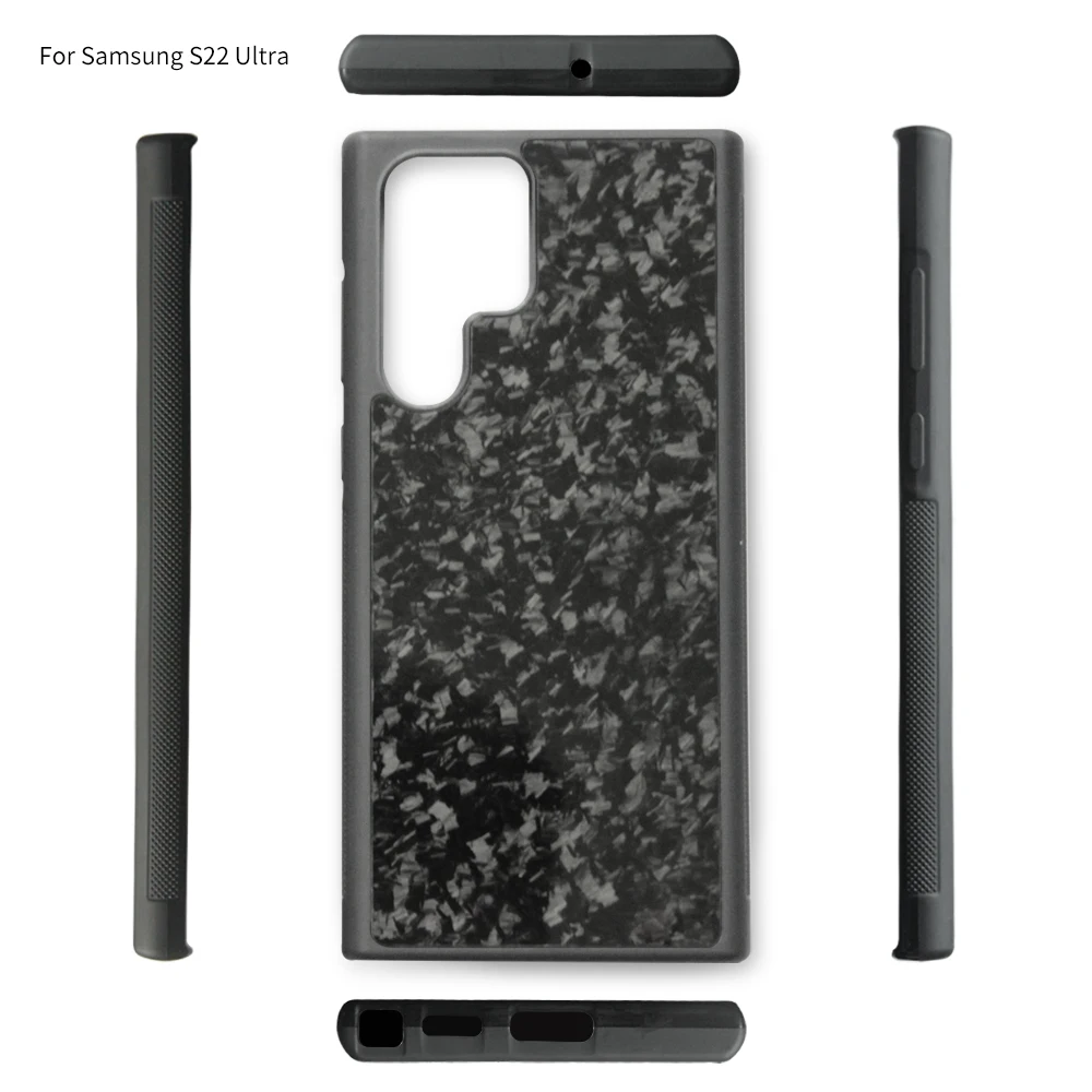 Gloss Carbon & Forged Fiber TPU edge Phone Case for Samsung Galaxy S22 Ultra Anti-fall Plus + Cover Shell
