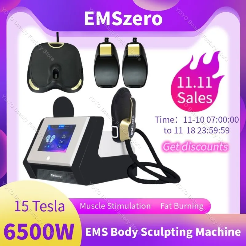 

Портативный EMSzero Neo 15 Tesla 6500 Вт RF ems Hiemt Стимулятор мышц для похудения 6500 Вт для похудения и похудения для салона или дома