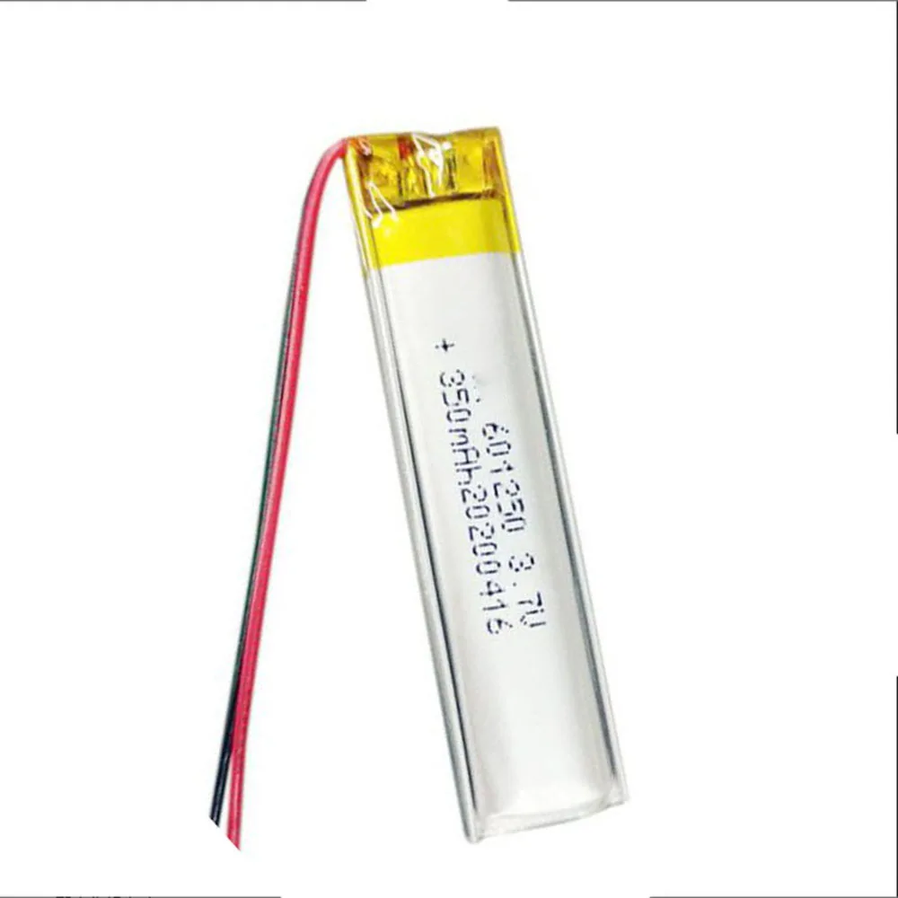 3.7V 300Mah 601250 Li-Ion Li-Polymer Li Battery 2.0 JST 2Pin For TABLET POWER BANK MP3 DVD CAMERA SMART WATCH MP4 LAPTOP