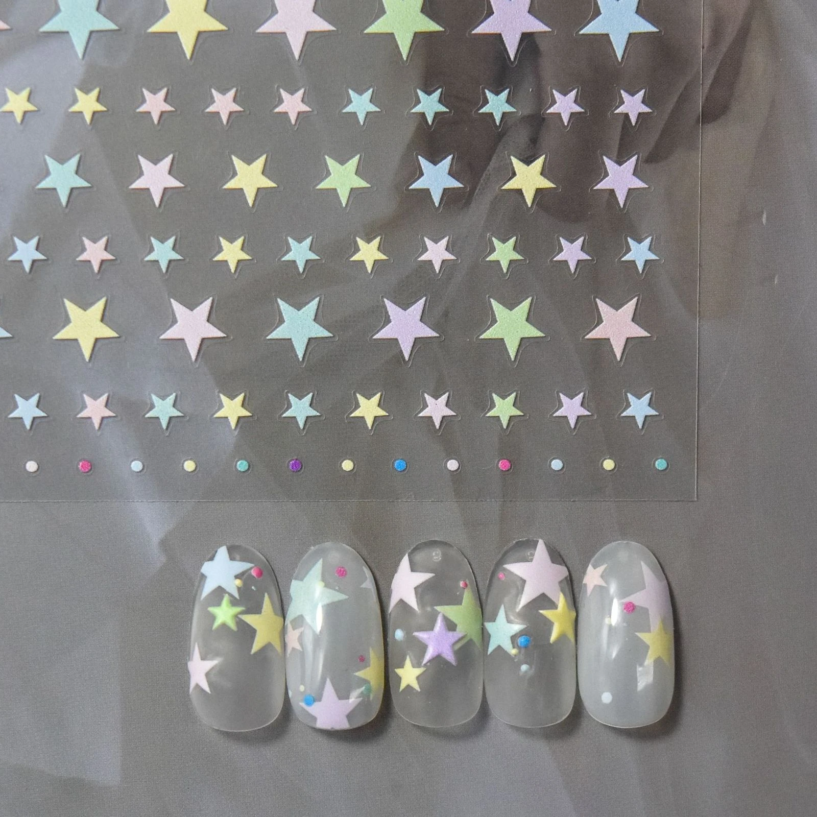 

Colorful Stars 5D Soft Embossed Reliefs Self Adhesive Nail Art Decorations Stickers Macaron Color Lovely 3D Manicure Decals