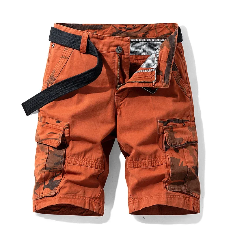 Summer New Tooling Shorts for Men American Style Trendy Loose Cargo Shorts Casual All-match Straight Cotton Short Pants