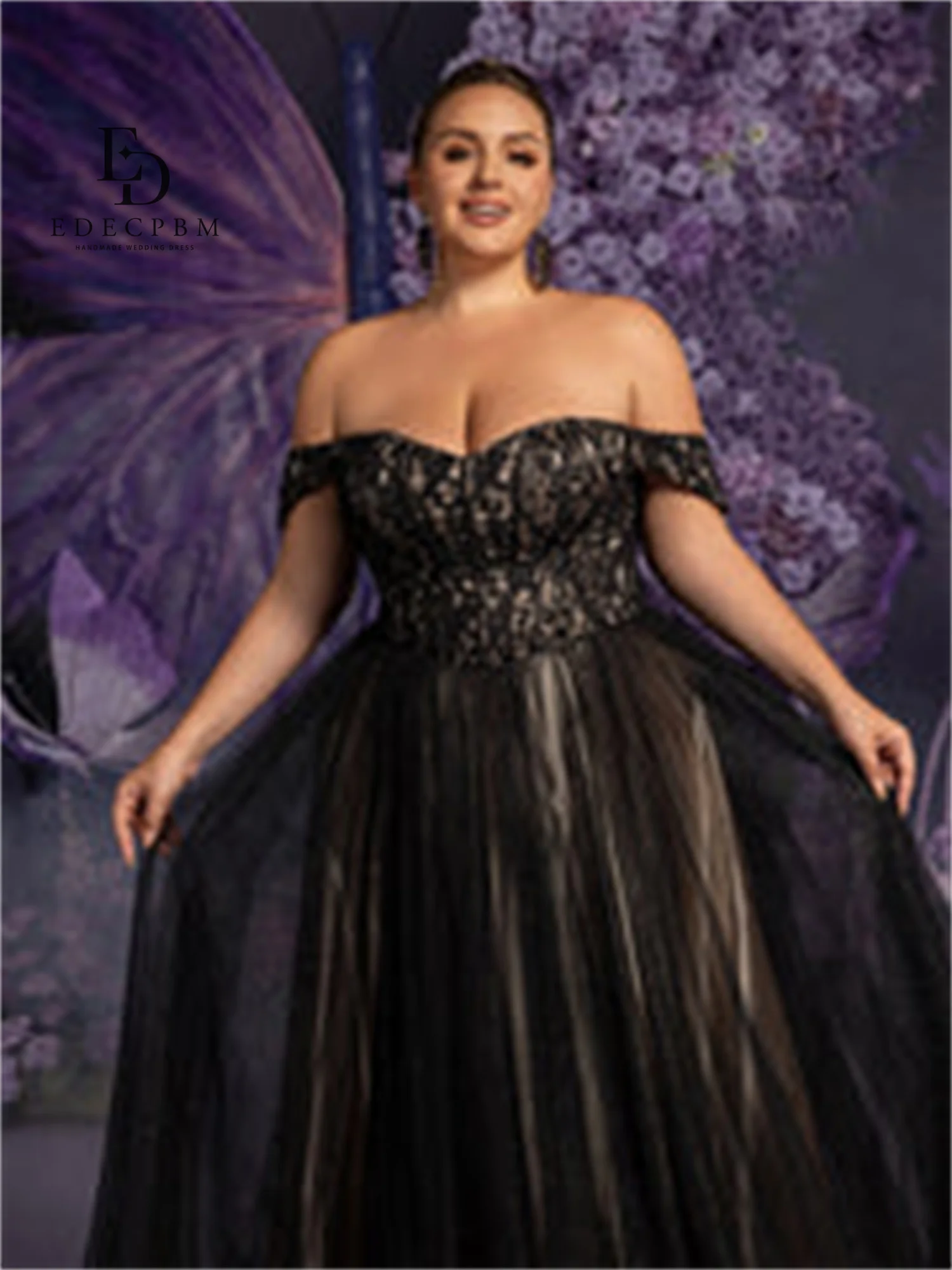 EDECPBM robe De bal brillante pour femmes robe De soirée robes De Festa noir robes personnalisées pour Occasions spéciales dentelle