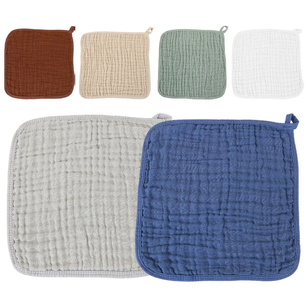 

6Pcs Baby Burp Cloths Soft Cotton Absorbent Newborn Muslin Washcloths Spitup Rags Baby Feeding Towels Drool Cloths