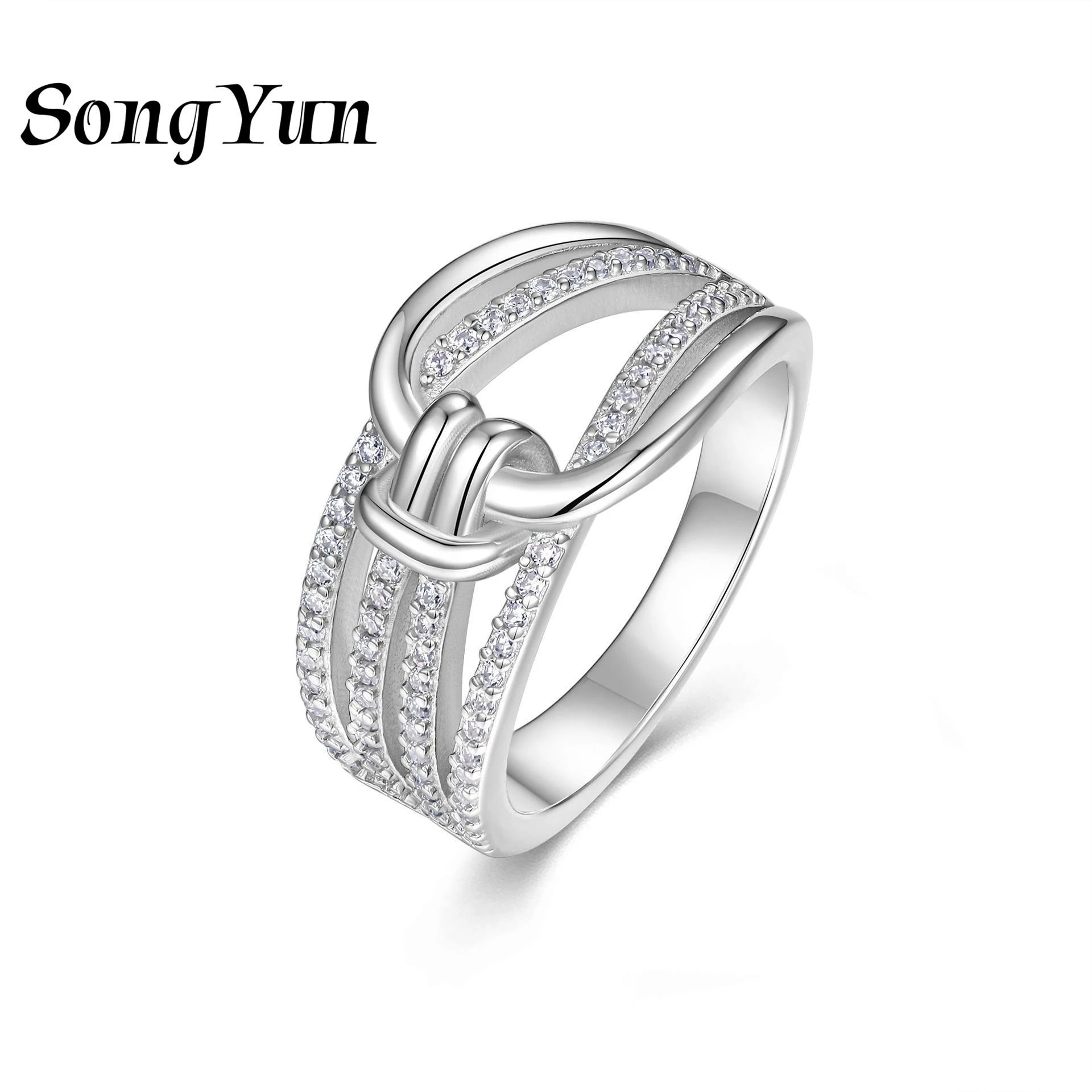 

SONGYUN Brand Jewelry 925 Sterling Silver Ring VVS Moissanite Classic Ring for Spouse 18K Gold Plated SYT Patent Fine Jewellery