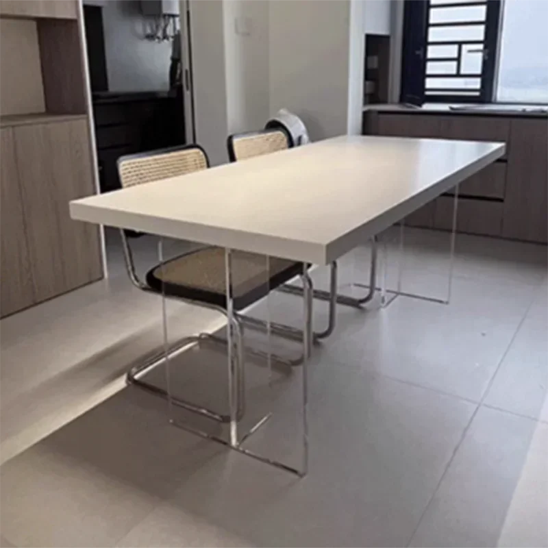 m Luxury Design Dining Table White Industrial Modern Dining Table Rectangle Minimalist Living Room Furniture m