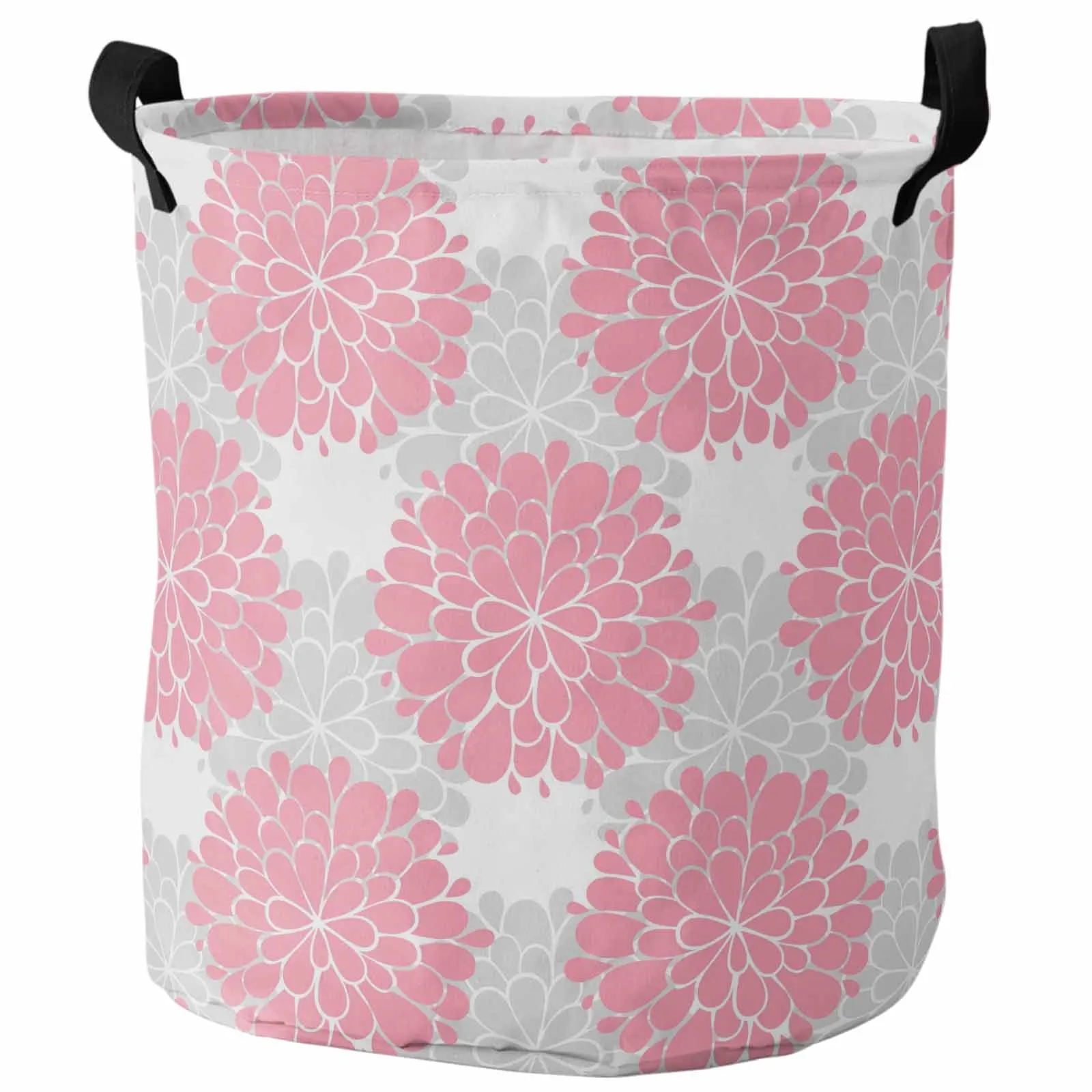 

Vintage Pink Dahlia Flower Art Foldable Dirty Laundry Basket Kid's Toy Organizer Waterproof Storage Baskets