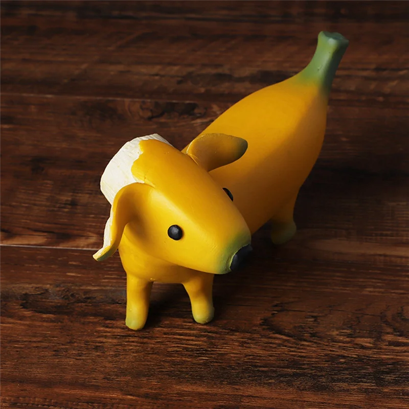 

Funny Banana Dog Statue Cute Peeled Banana Dog Figurines Ornaments Garden Decorations Resin Desktop Ornaments Home Decor-ABXK