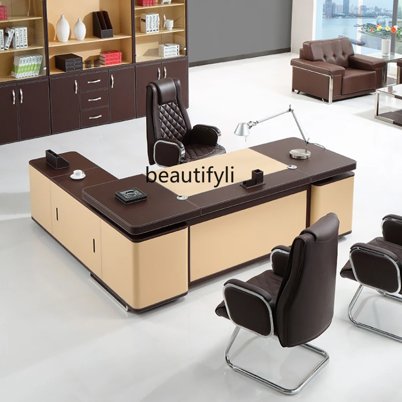 

Atmospheric Office Desk and Chair Combination Boss Desk Simple Modern Manager Executive Desk