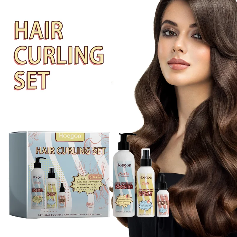 

Curl Care Essential Set - 3-Piece Curl Defining Kit With Booster, Spray & Serum For Hydrated Bouncy Curls, No Rinse Needed