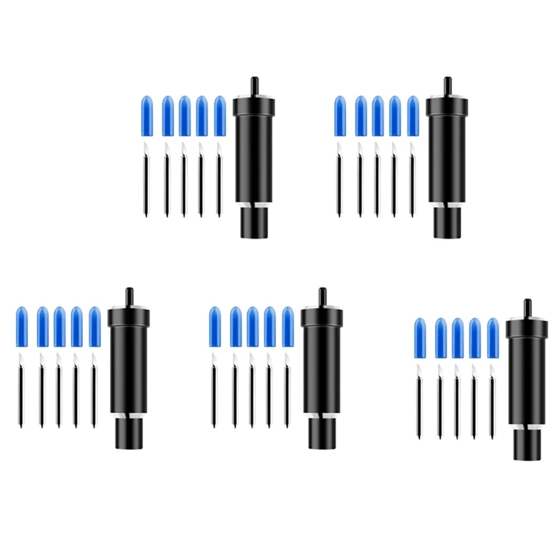 5 Set Replacement Deep Cut Blade+Housing Deep-Point Deepcut Blade For Cricut Maker Explore,Air And Air 2 Cutting Plotter