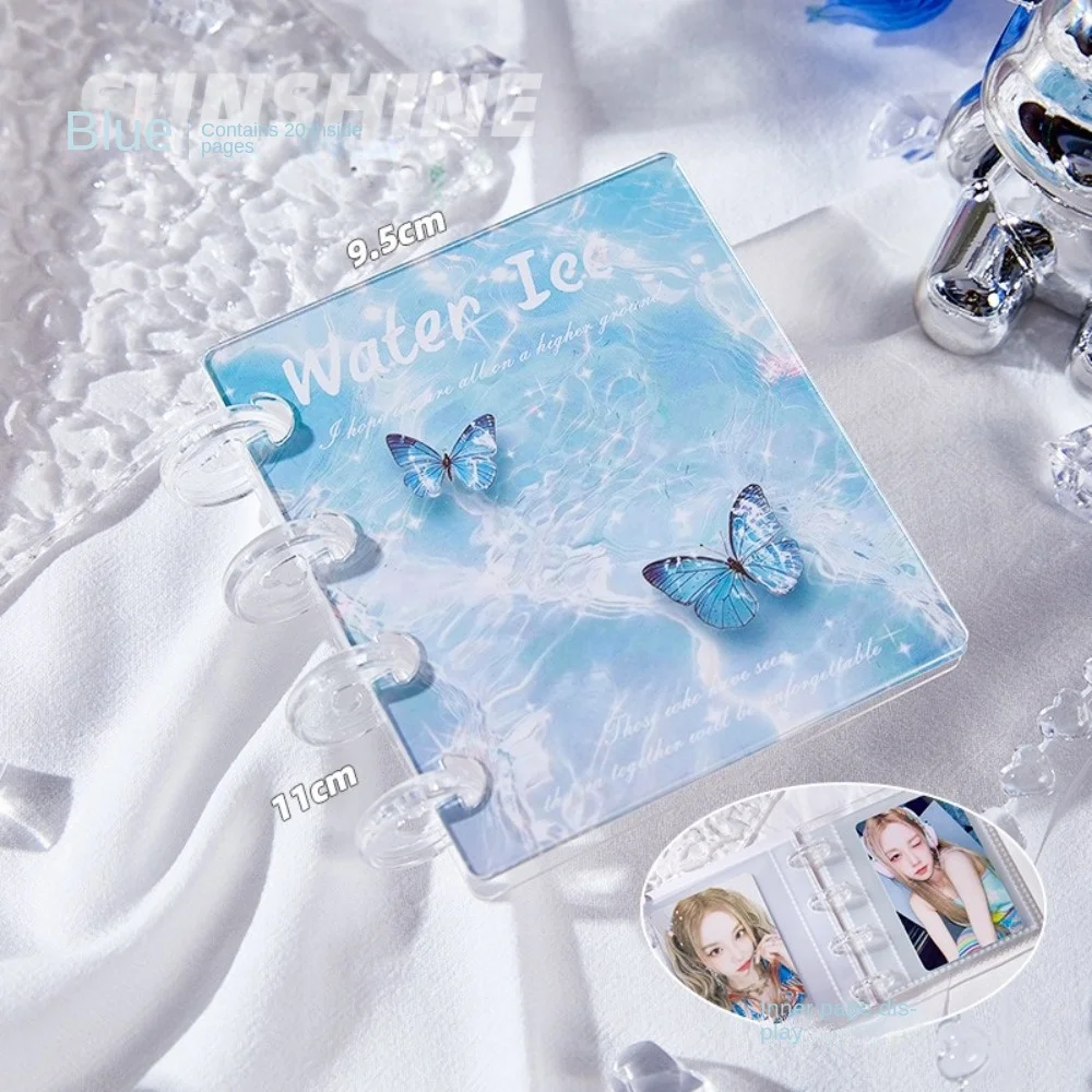 2025 Butterfly in Water Card Album 3 Inch PP Idol Card Collect Book with 20 Internal Pages Mini Postcard Book Unisex