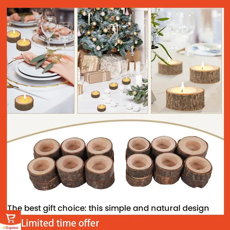 

Свежий деревянный подсвечник 24 шт., подсвечник по обету для свадебной вечеринки для стола, домашний декор для дня рождения, рождественской вечеринки