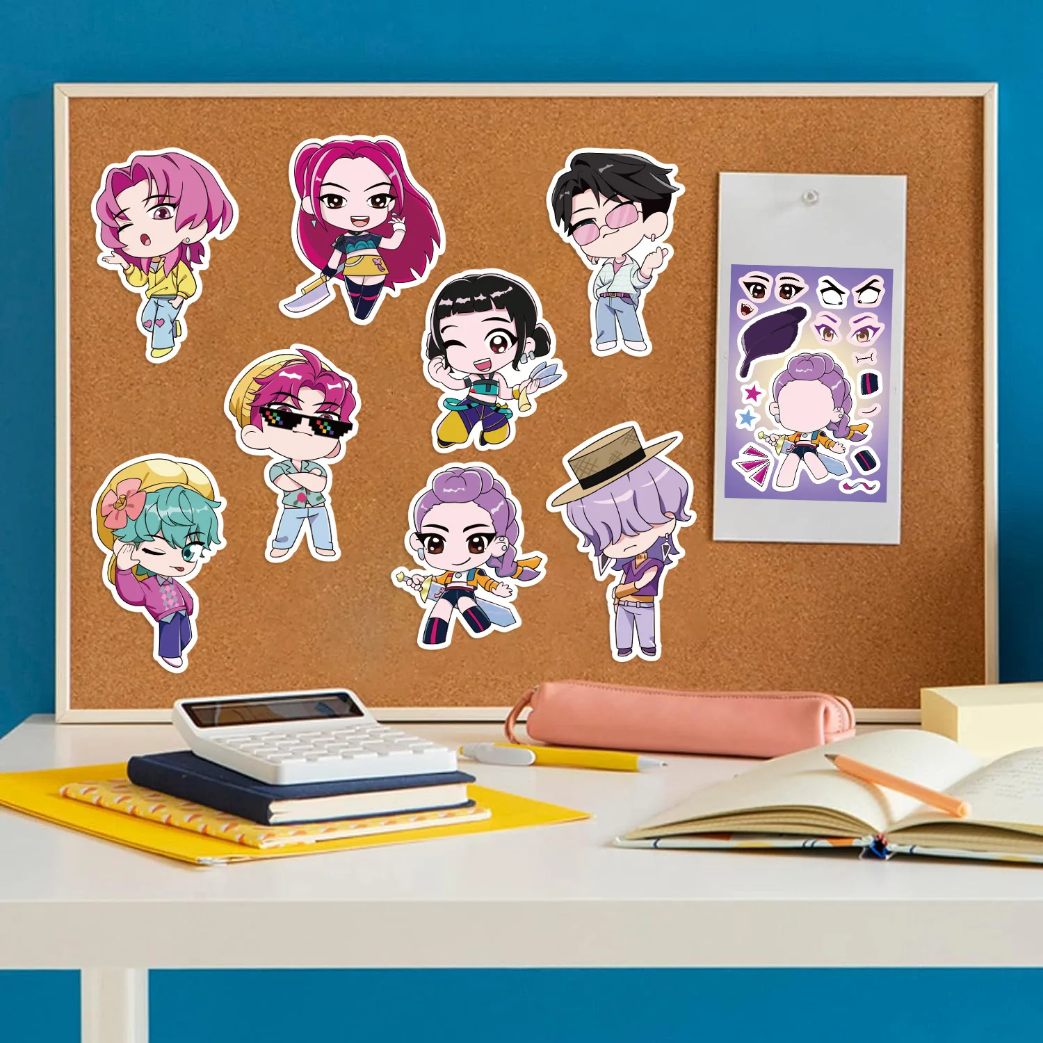 24/32 hojas de pegatinas de cazador de demonios Kpop, pegatinas de Huntrix para álbum de recortes, teléfono, cuaderno, decoración, regalos de recuerdo de fiesta