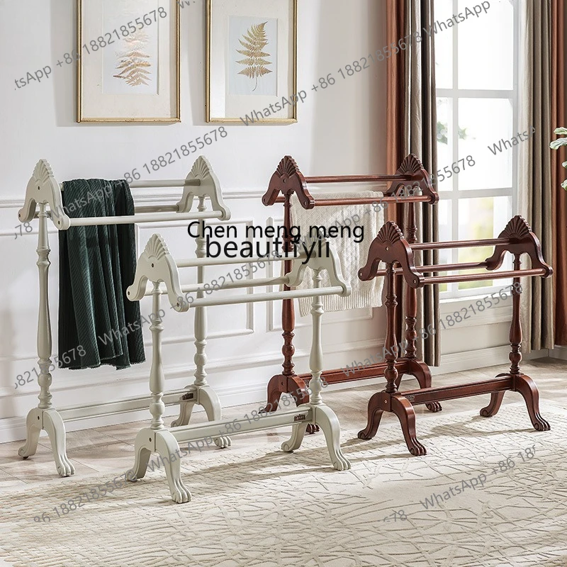 X Solid wood coat rack floor-to-ceiling bedroom hanger, household rack, towel rack