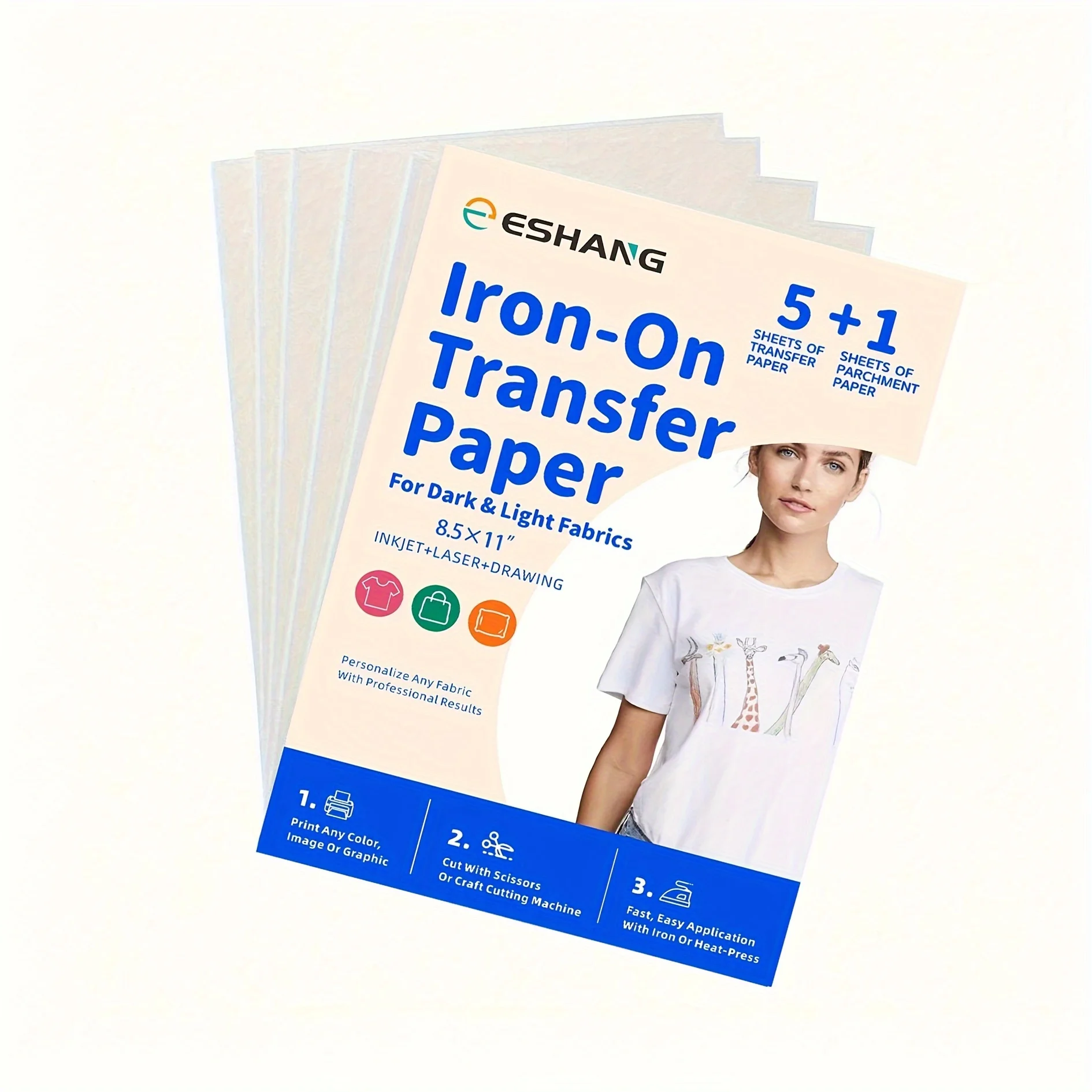 5 Sheets 8.5X11 inch Heat Transfer Paper for T Shirts Printable Heat Transfer Vinyl for Iron on Transfers for Inkjet