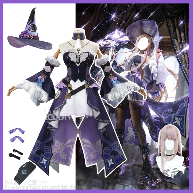 Anime Game Herta SpaceStation Heita Honkai: Star Rail Cosplay Costume Black Tower Dress Lolita Wigs Shoes Girls Woman Customized