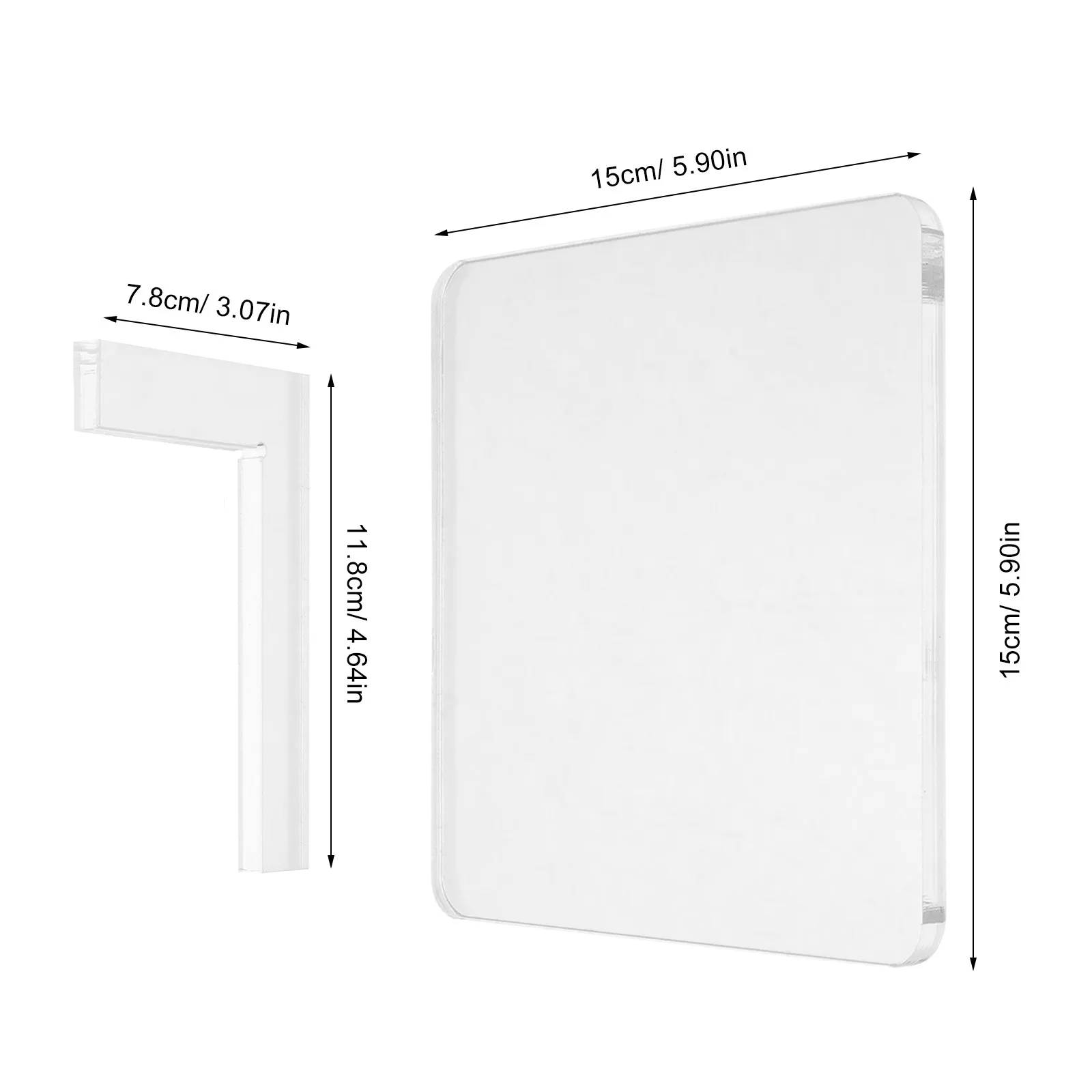 2Pcs Clear Acrylic Stamp Positioning Board L Shape Square Stamping Tool for Card Making Scrapbooking Accurate Alignment Kit