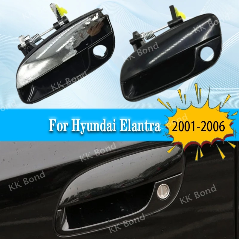 

Car Black/Chrome Outside Door Handle Exterior Outer Door-Pull Handles For Hyundai Elantra 2001-2006 82650-2D000 82660-2D000