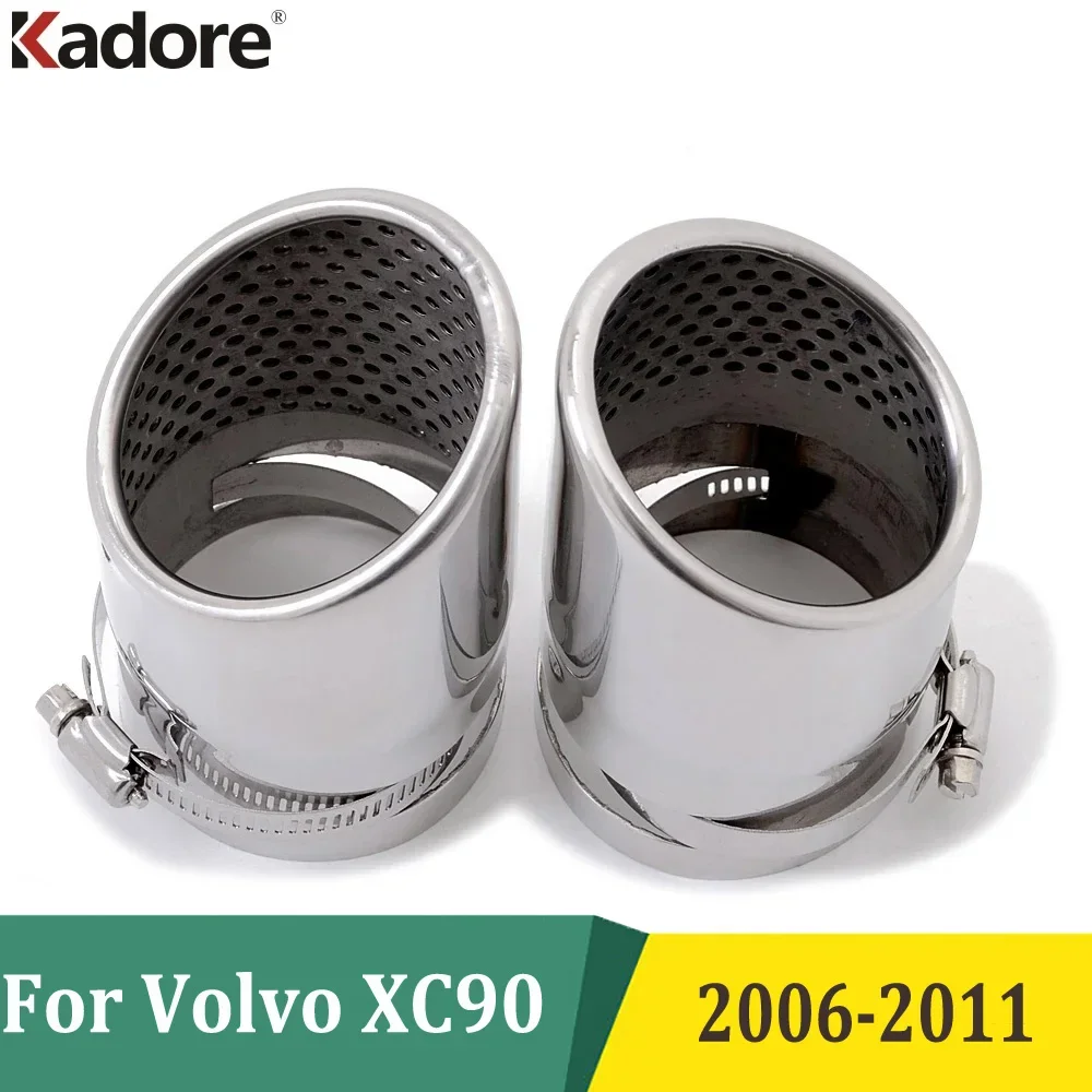 For Volvo XC90 XC 90 2006-2008 2009 2010 2011 Exhaust Muffler Tip Trim Silencer Styling Car Decoration Stainless Steel