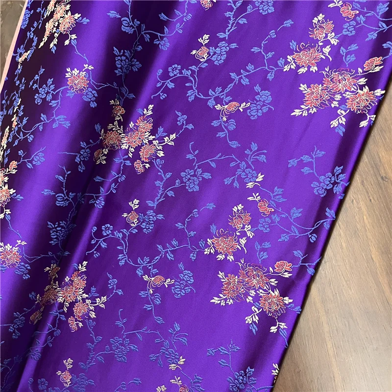 75x50cm floral style damask silk satin brocade jacquard fabric costume upholstery furniture curtain clothing material