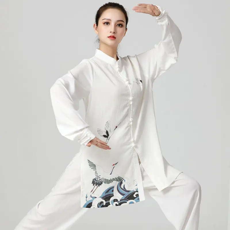 New Unisex Spring-Summer Breathable Loose-Fit Chinese Tai Chi Martial Arts Performance Uniform Set for Practice and Daily