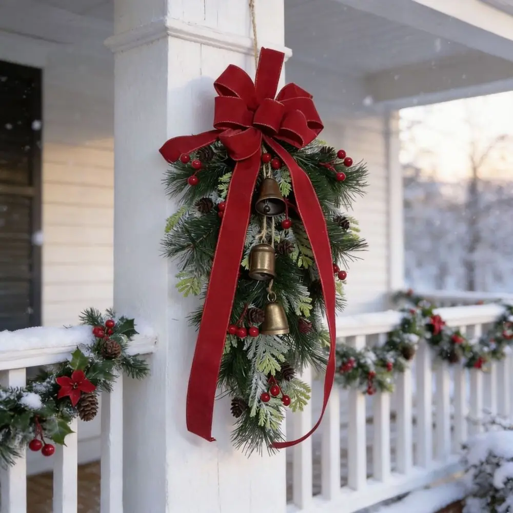artificial-bell-christmas-wreath-floral-garland-for-front-door-wall-decoration-festive-holiday-party-supply