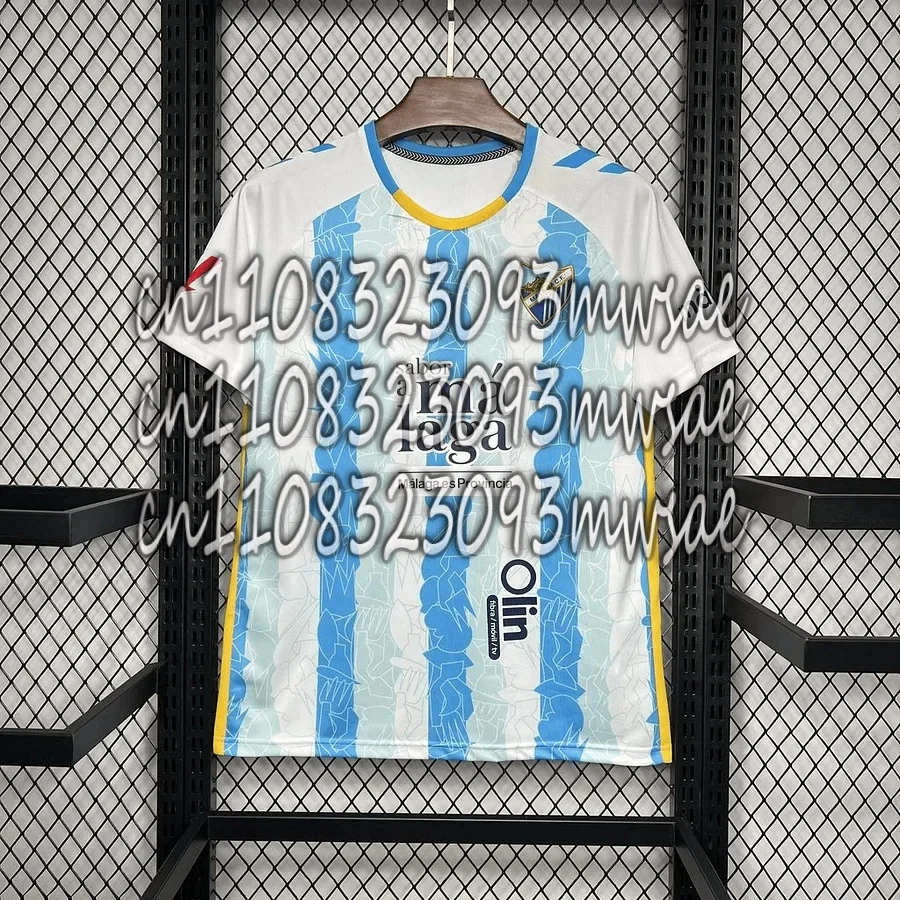 Camiseta de la equipación local del Málaga 2024-2025, transpirable, de secado rápido, ropa deportiva, regalo, estilo casual, moderno y a la moda