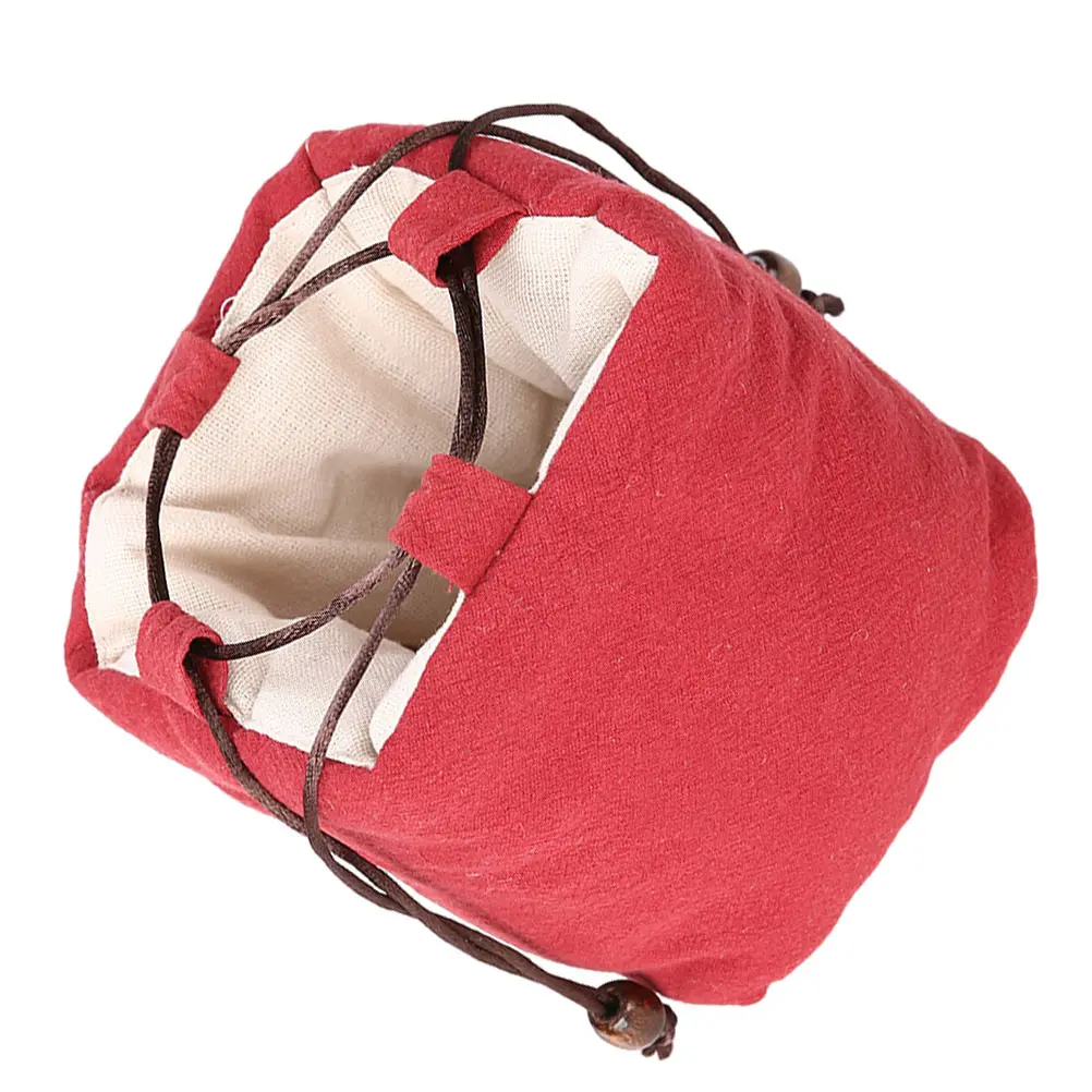 

Tea Set Storage Bag Lightweight Portable Cotton Linen Travel Teapot Cup Mug Container Kitchen Accessories Practical Use