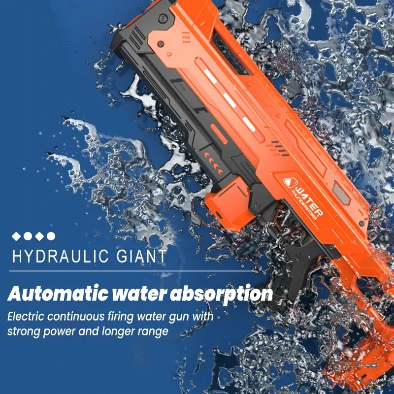 Large Capacity Strong Electric Water Gun Toy Fully Automatic Water Absorption Continuous Spray Blaster Summer Toy for Adult Gift